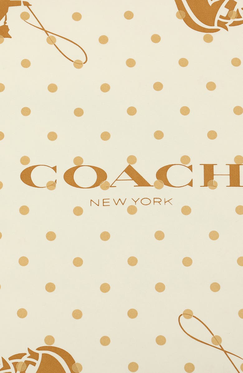 COACH Horse & Carriage Polka Dot Silk Square Scarf, Alternate, color, Chalk