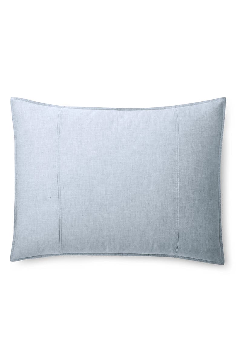 Lauren Ralph Lauren Graydon Mélange Cotton Pillow Sham, Main, color, Chambray