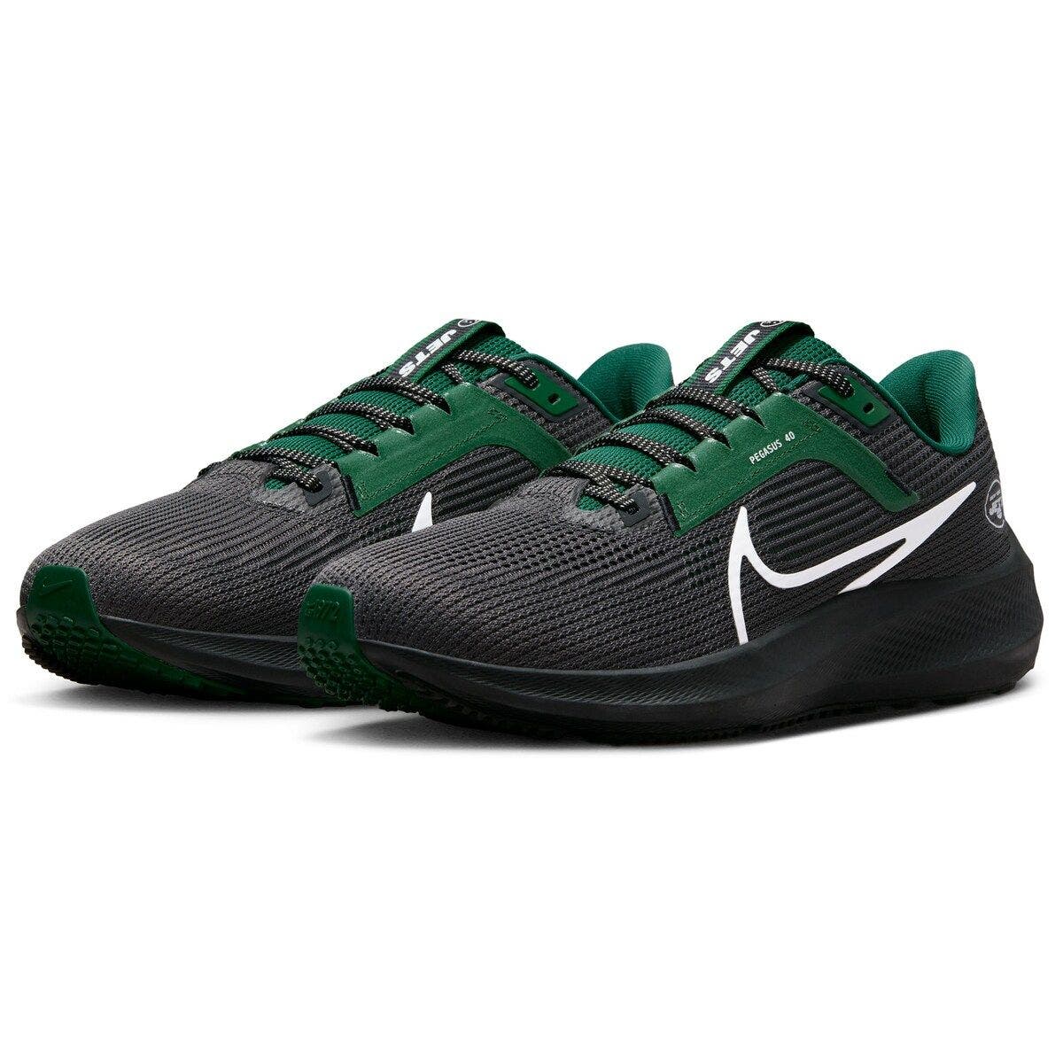 Nike Unisex Nike  Anthracite New York Jets Zoom Pegasus 40 Running Shoe, Alternate, color, 