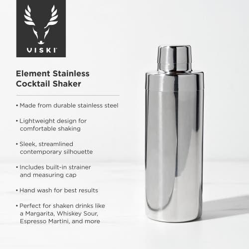 Viski Element Stainless Cocktail Shaker In Silver