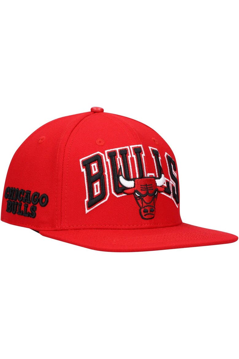 Men's Pro Standard Red Chicago Bulls Wordmark Logo Snapback Hat, Main, color, RED