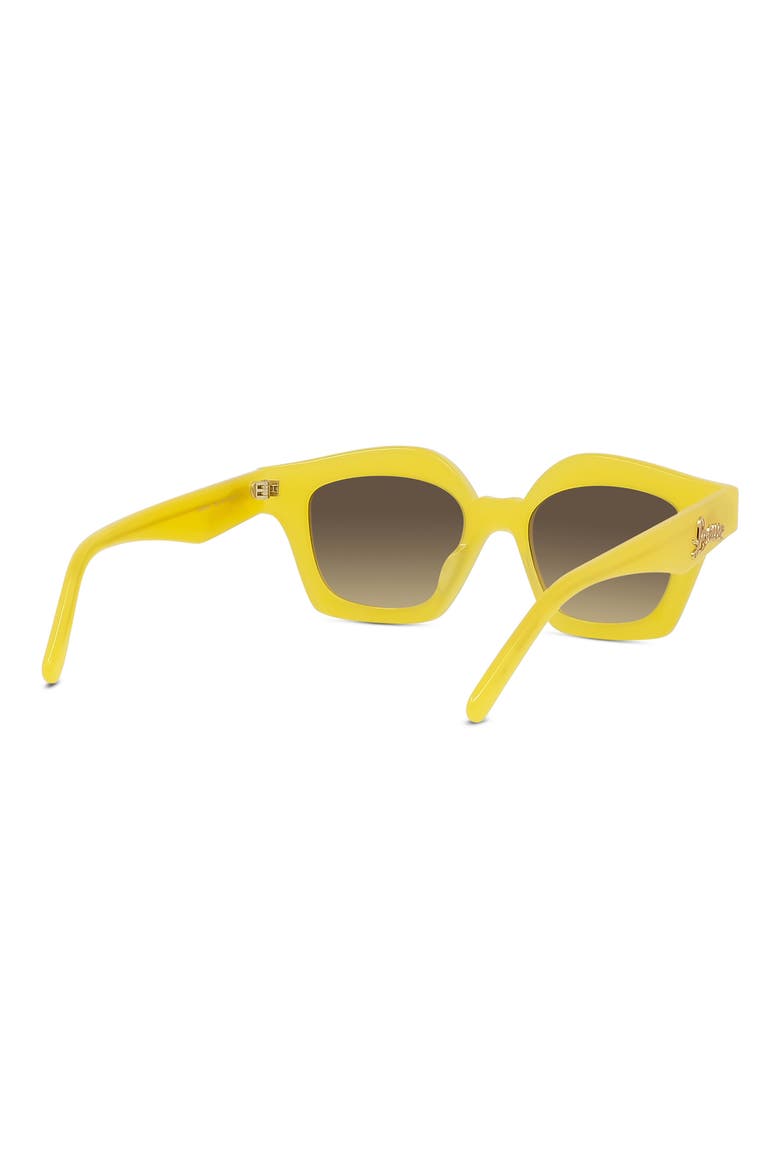 49mm Cat Eye Sunglasses, Alternate, color, SHINY YELLOW / GRADIENT SMOKE