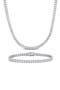 Men's Sterling Silver Lab Created Sapphire Necklace & Bracelet Set