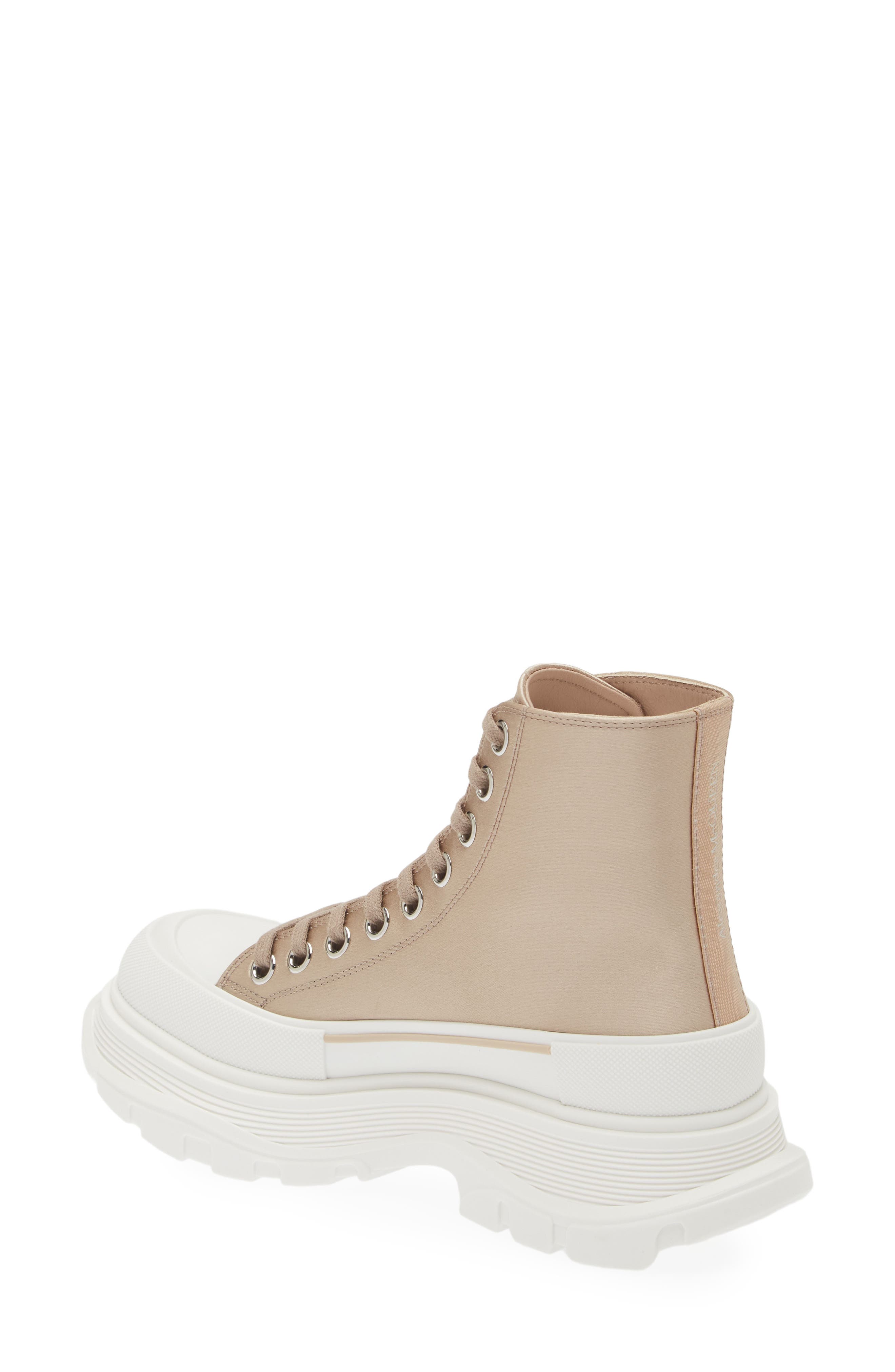 McQueen Tread Slick Satin High Top Sneaker, Alternate, color, 