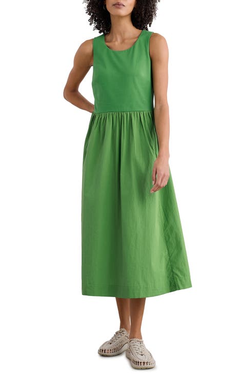 Madder Mixed Media Sleeveless Midi Dress