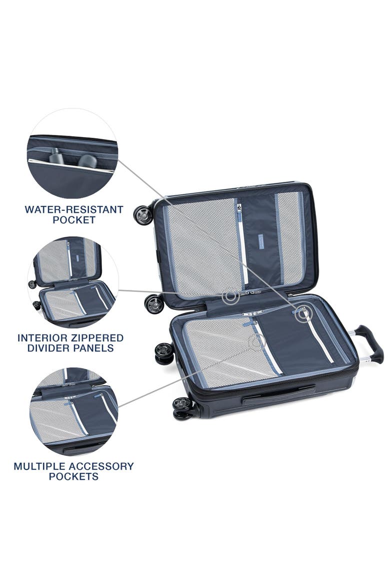Platinum Elite Hardside Expandable 21" Carry On, Fits up to 15.6" Laptop, Alternate, color, Shadow Black