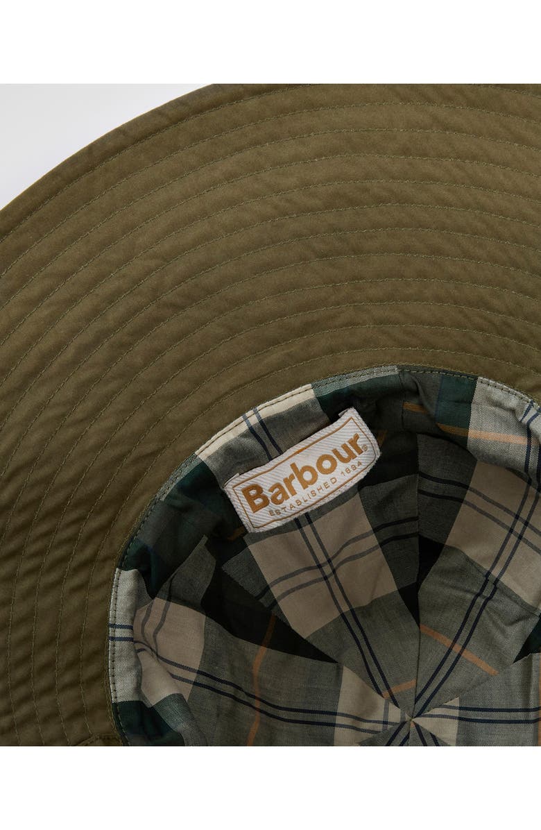 Barbour Kershop Water Resistant Waxed Cotton Bucket Hat, Alternate, color, Dusky Green