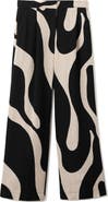 MANGO Print Straight Leg Pants