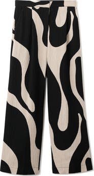 MANGO Print Straight Leg Pants