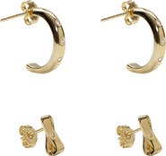 ARGENTO VIVO Cubic Zirconia Stud & Hoop Earrings Set