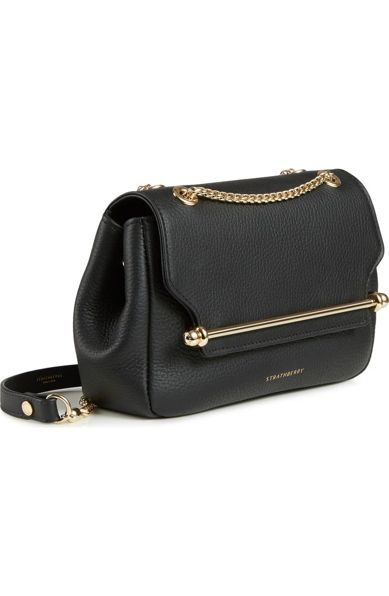 Strathberry Mini Soft Leather East/West Shoulder Bag, Alternate, color, Black