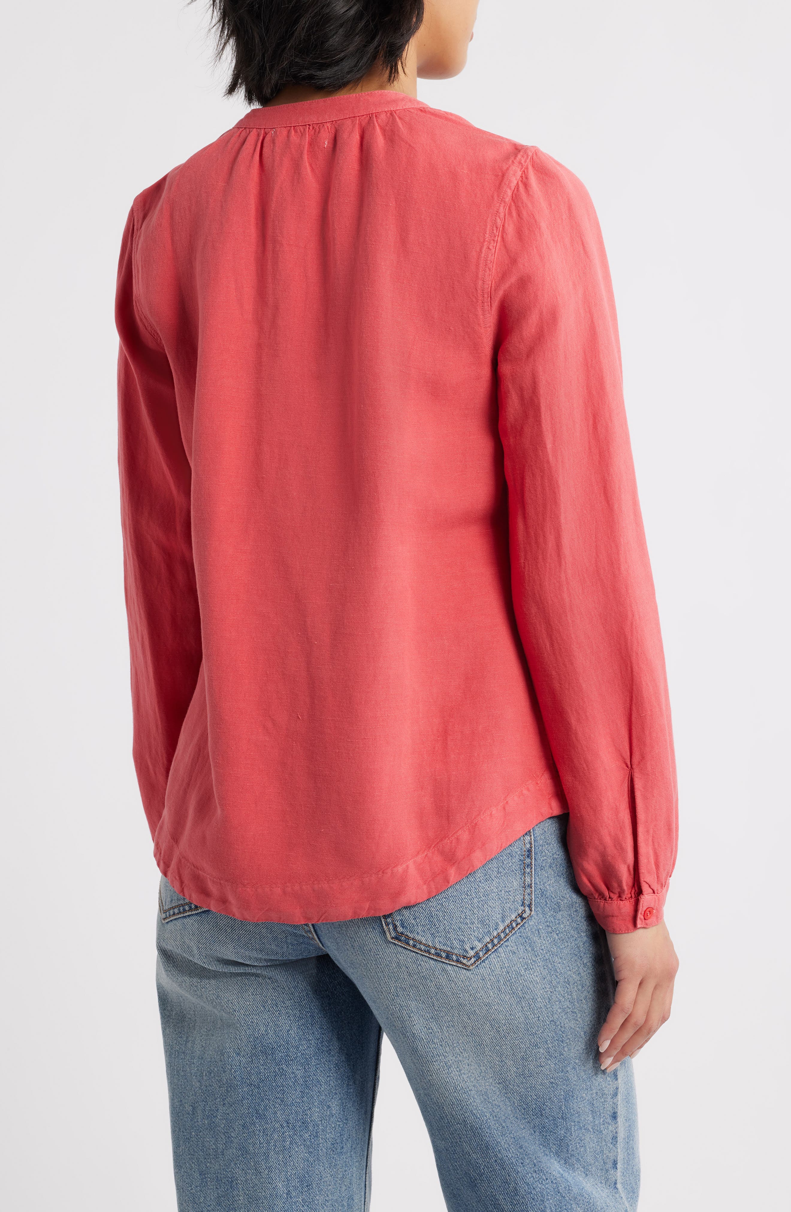Shirred Linen Blend Top - image 2
