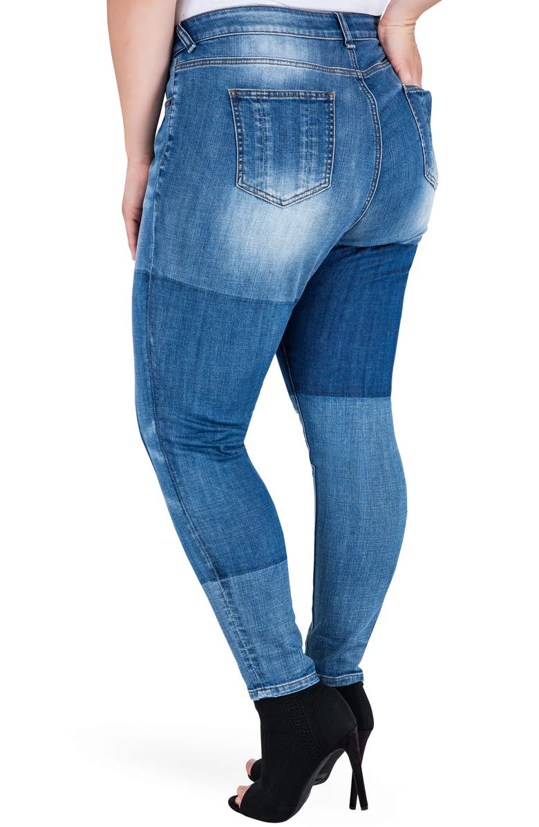 Standards & Practices Isabel Colorblock Skinny Jeans, Alternate, color, Periwinkle