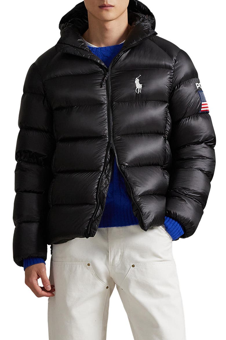 The Hawthorne Flag 750 Fill Power Down Jacket, Main, color, POLO BLACK