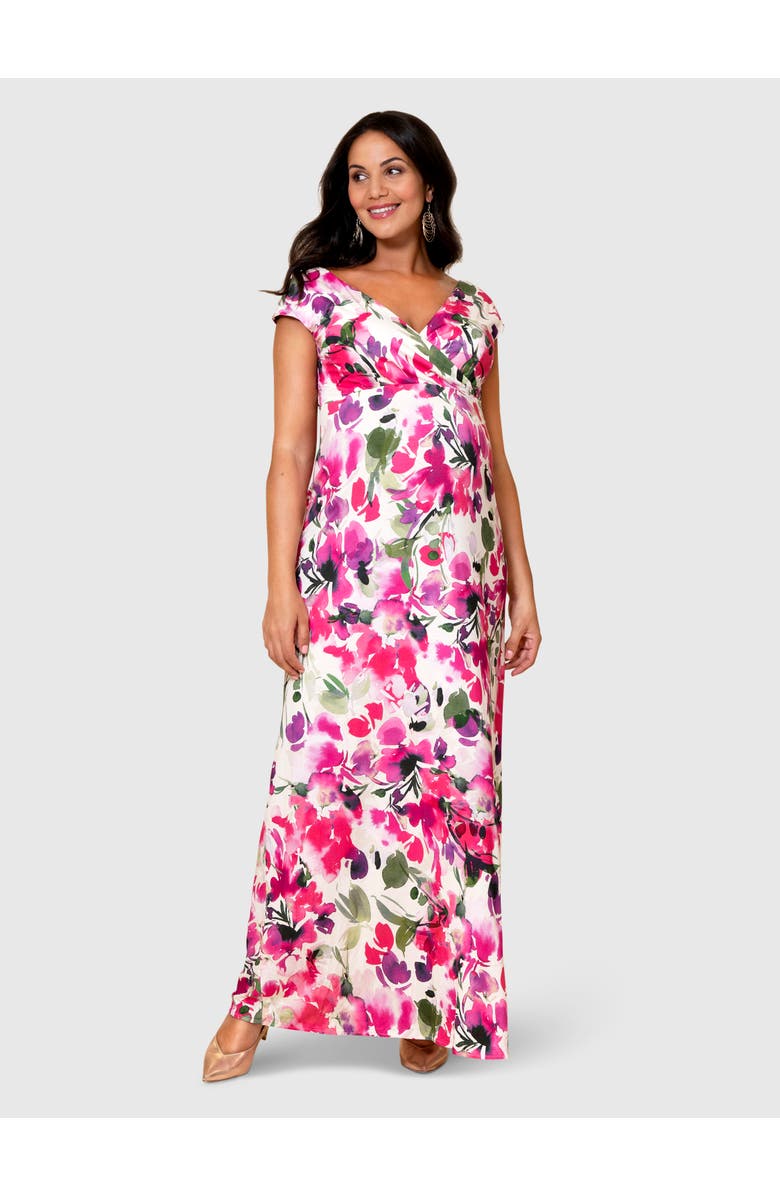 Tiffany Rose Maternity Alana Maternity Maxi Dress, Main, color, Fuschia Florals
