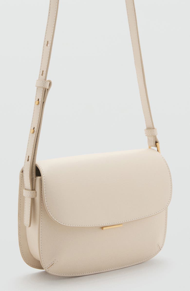 MANGO Faux Leather Crossbody Bag, Alternate, color, Off White