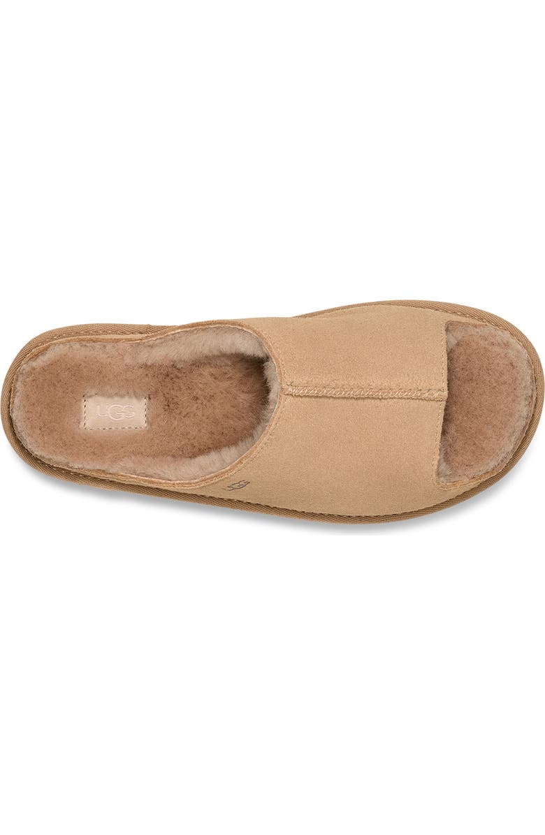 UGG<sup>®</sup> Greenport Genuine Shearling Lined Platform Slide Sandal, Alternate, color, Sand