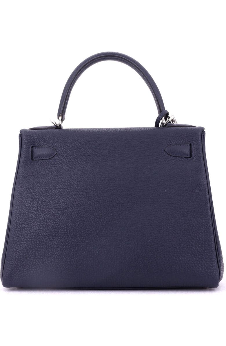 Pre-Owned Hermes Kelly Handbag Blue Togo with Palladium Hardware 28, Alternate, color, Bleu Nuit