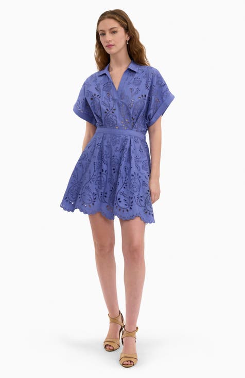 Brielle Poplin Eyelet Mini Dress