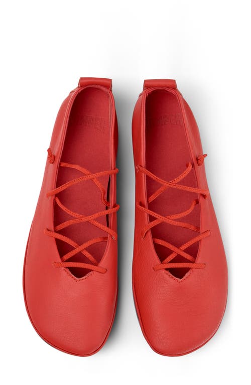 Camper Right Nina Leather Ballet Flats In Red