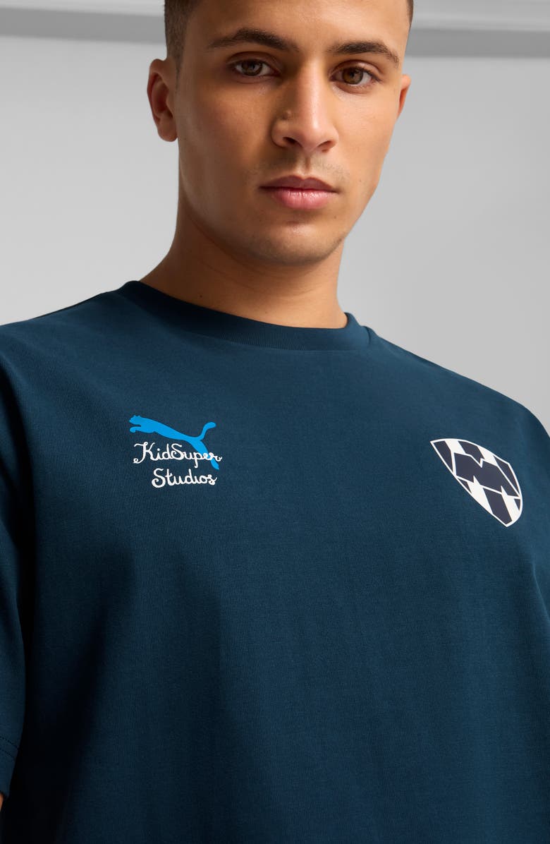 PUMA x KidSuper MTY Cotton Graphic T-Shirt, Alternate, color, Deep Navy-Puma White