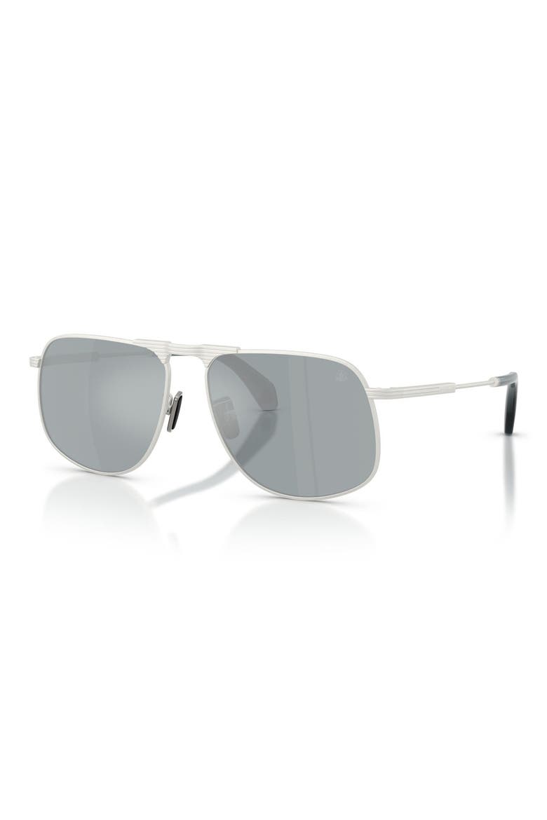 Vitessa 58mm Pilot Sunglasses, Alternate, color, SILVER / MIRROR BLUE