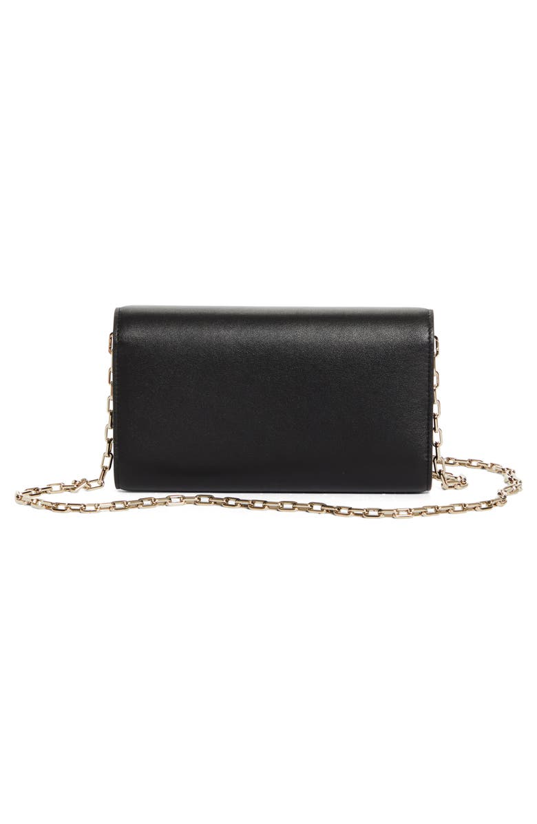 Christian Louboutin Bettina Leather Wallet on a Chain, Alternate, color, Black/ Gold