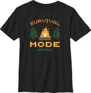 MINECRAFT Boy's Minecraft Campfire Survival Mode  Graphic T-Shirt
