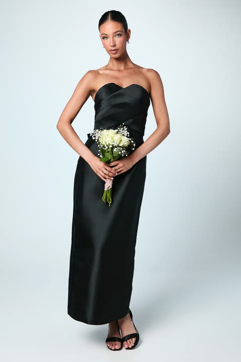 Bandeau Twill Bow Back Bridesmaids Dress