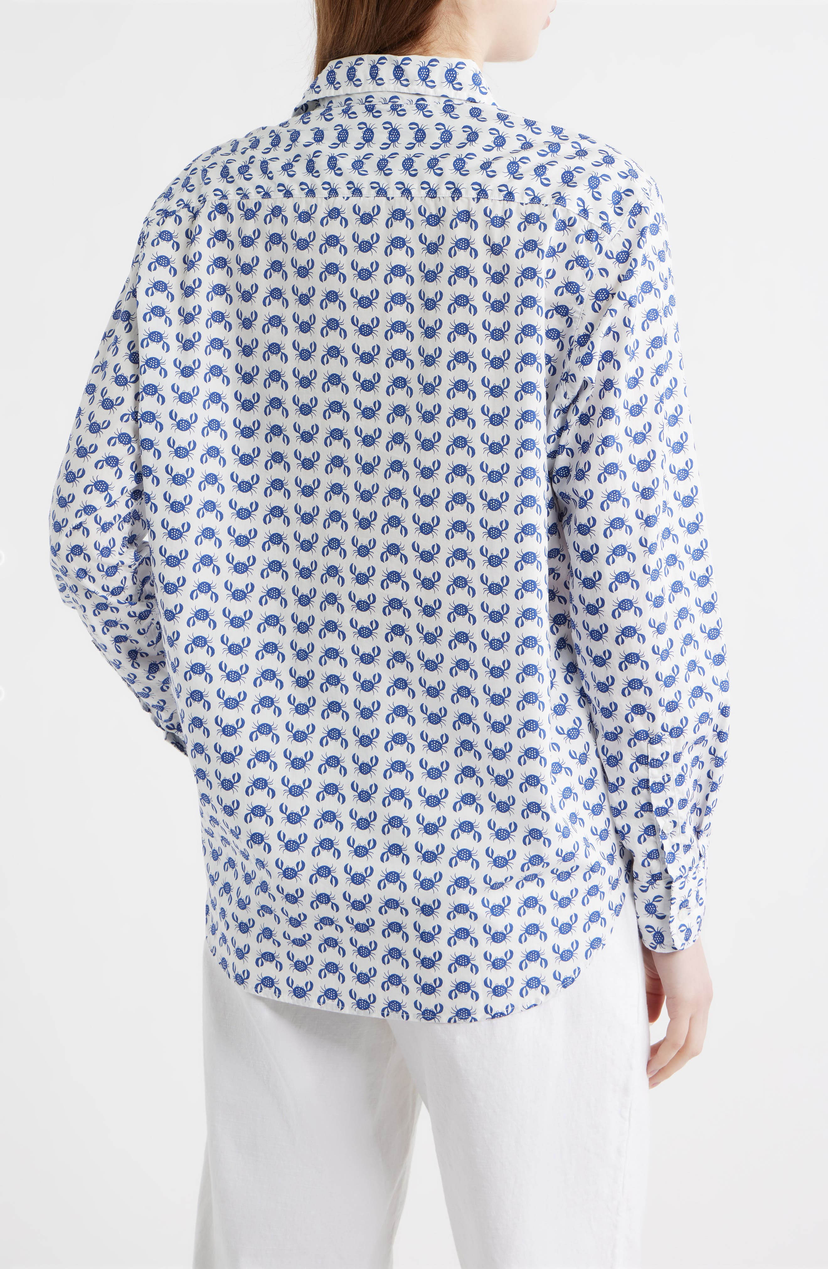 Eileen Crab Print Relaxed Button-Up Shirt - image 2