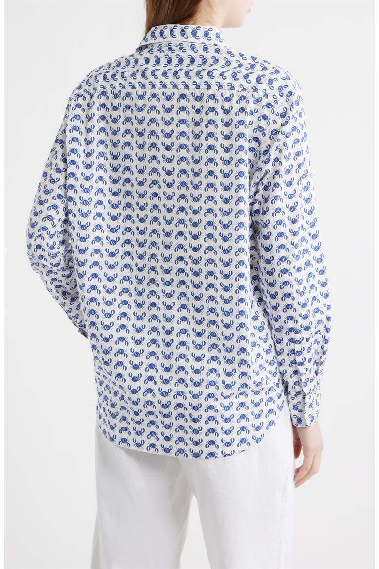 Eileen Crab Print Relaxed Button-Up Shirt, Alternate, color, BLUE CRAB