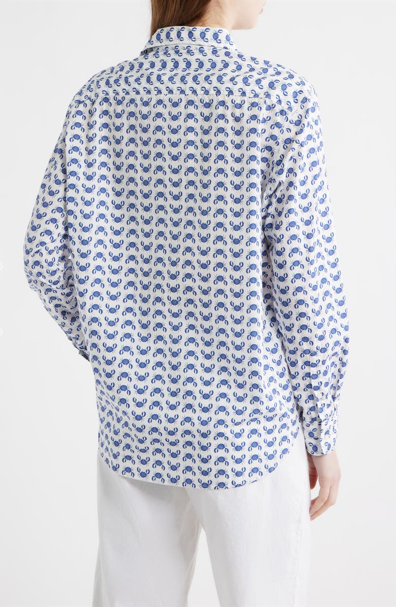 Frank & Eileen Eileen Crab Print Relaxed Button-Up Shirt, Alternate, color, Blue Crab