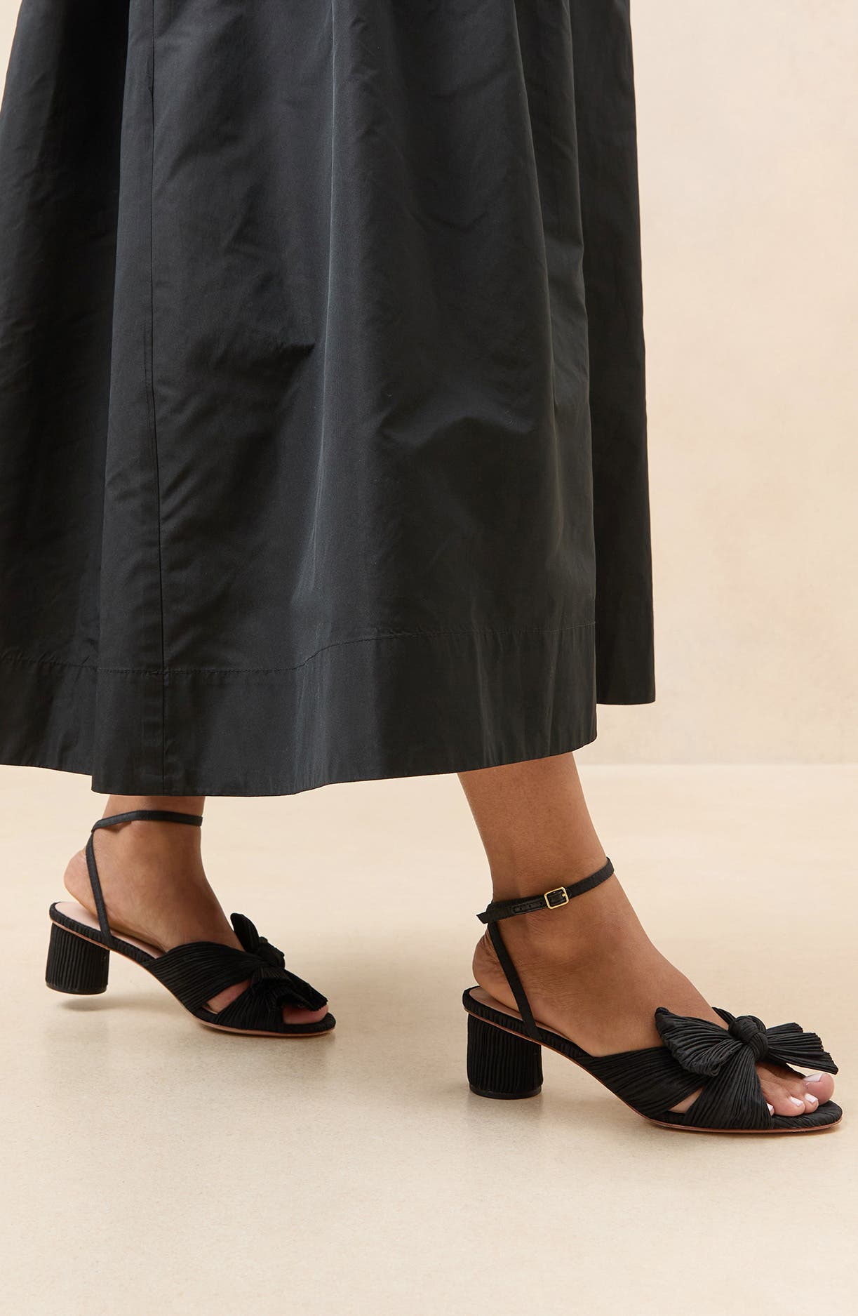 Loeffler Randall Dahlia Ankle Strap Knotted Sandal, Alternate, color, Black