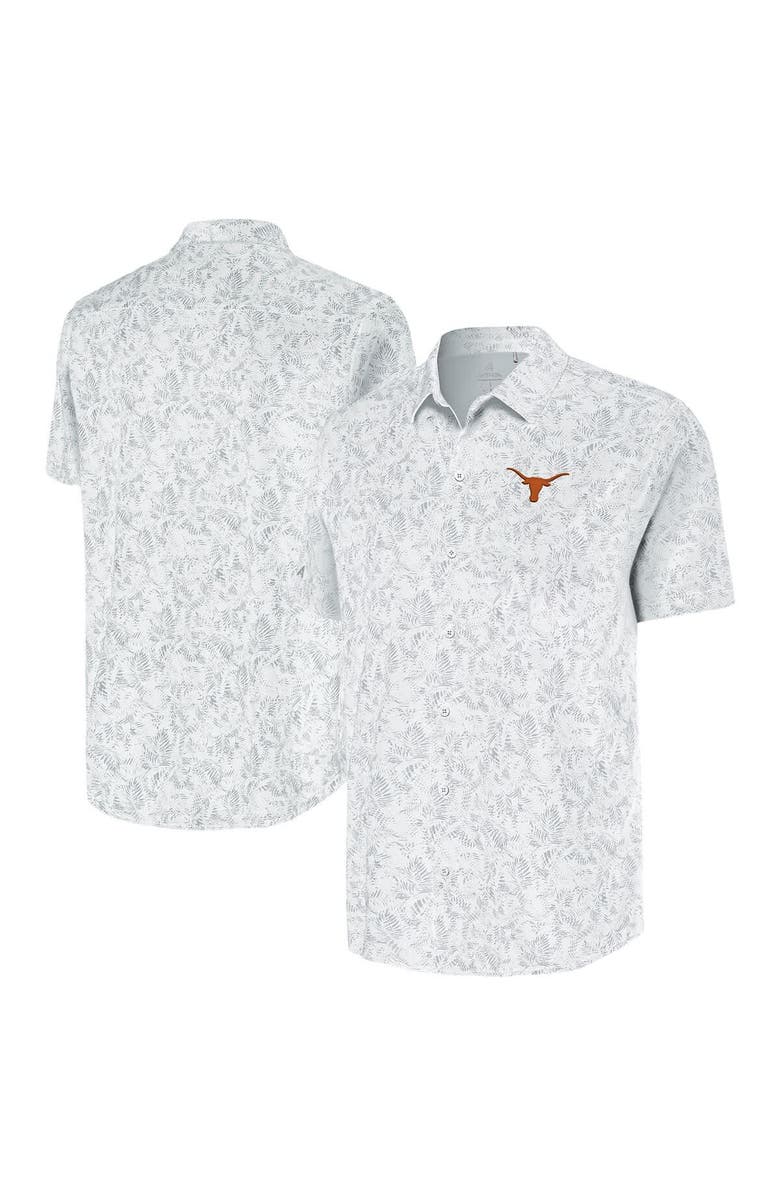 ANTIGUA Men's Antigua White Texas Longhorns Lush Button-Up Shirt, Alternate, color, 
