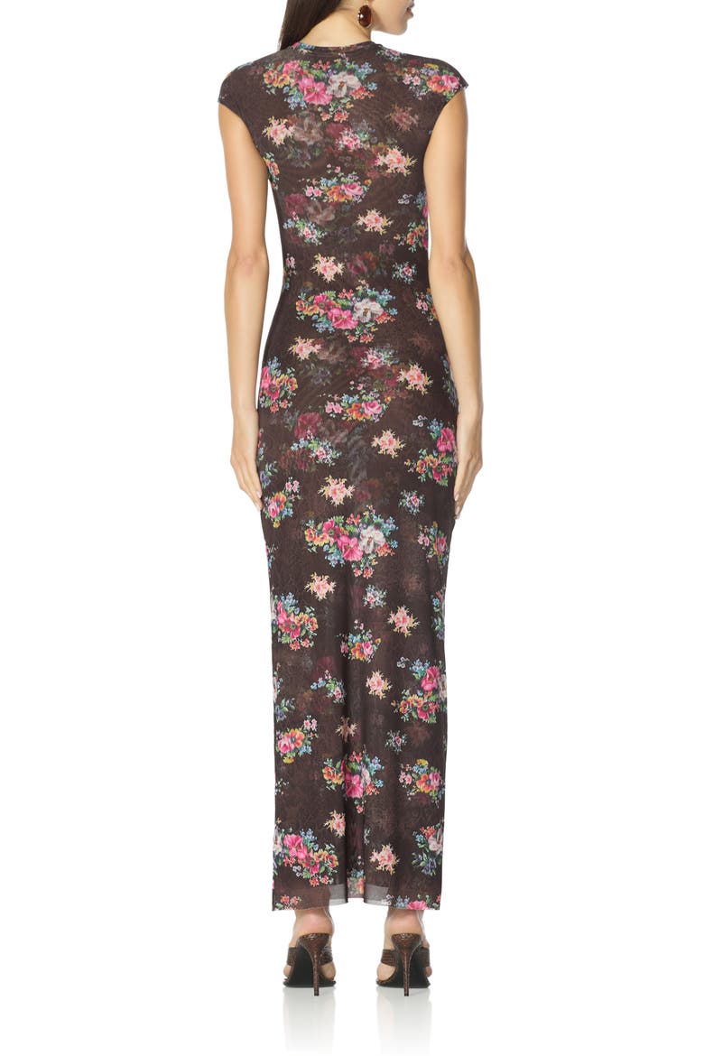 Mylo Print Mesh Maxi Dress, Alternate, color, JAVA SNAKE FLORAL