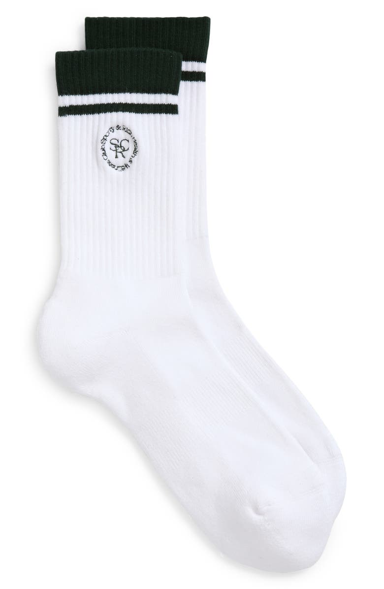 Sporty & Rich Logo Embroidered Crew Socks, Alternate, color, 