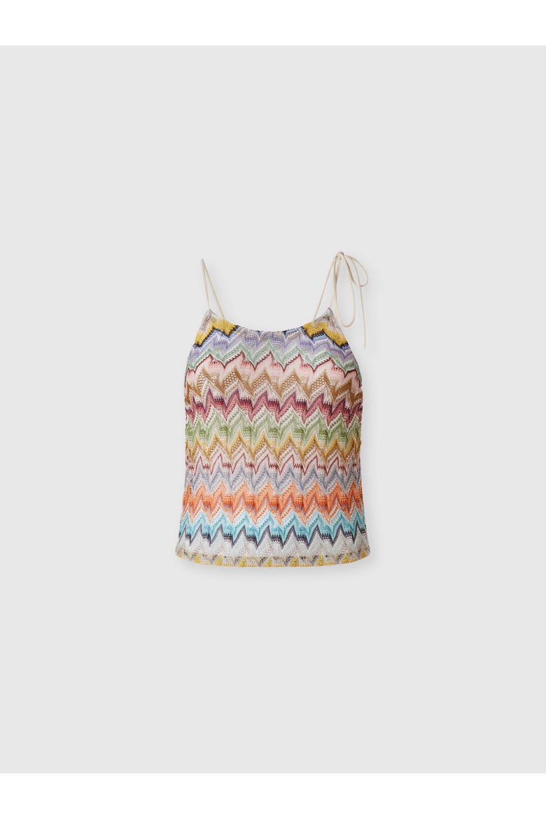 Viscose Lamé Top With Thin Straps, Main, color, Multicoloured