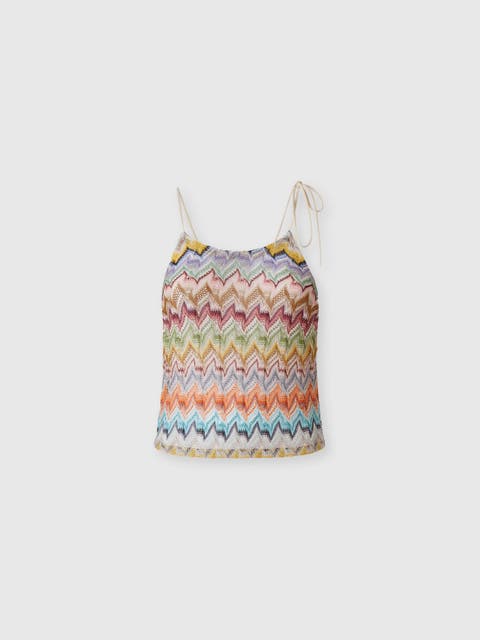 Viscose Lamé Top With Thin Straps