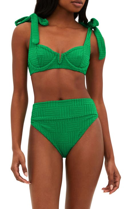 Green two piece swimsuit on sale