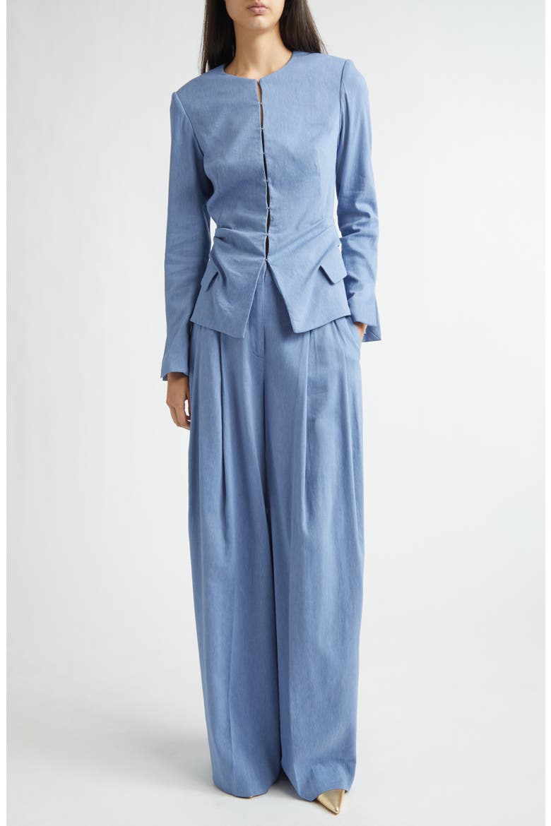 High Waist Wide Leg Pants, Alternate, color, BLUEBELL