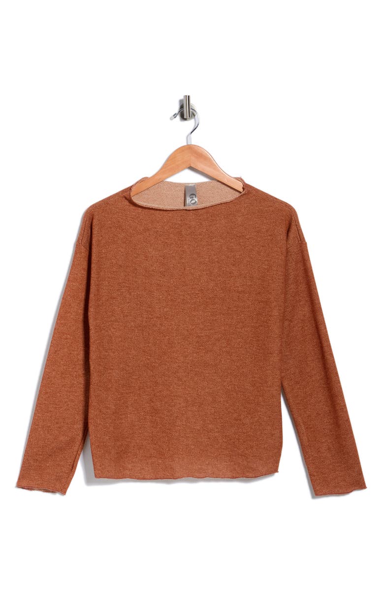 GO COUTURE Boat Neck Dolman Sleeve Sweater, Main, color, Coffee