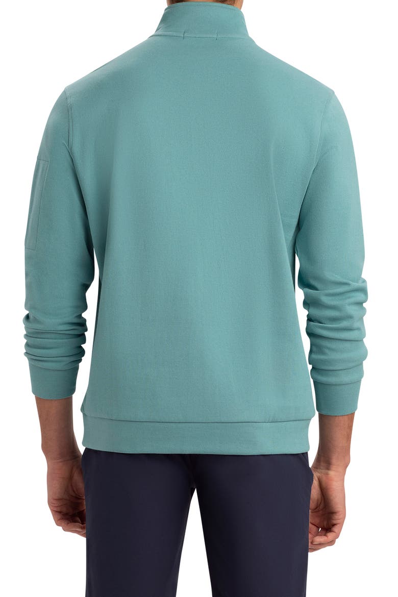 Cotton Blend Quarter Zip Pullover, Alternate, color, CELADON