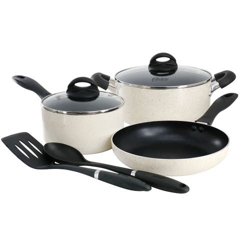 Clairborne 7 Piece Nonstick Aluminum Cookware and Kitchen Tool Set