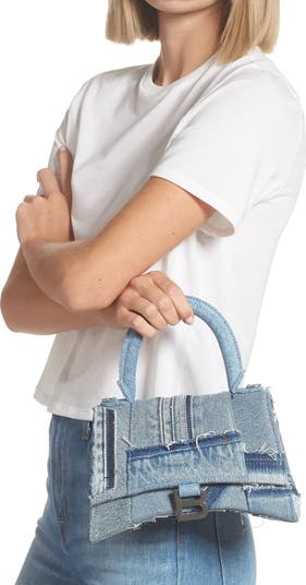 Small Hourglass Leather Top Handle Bag