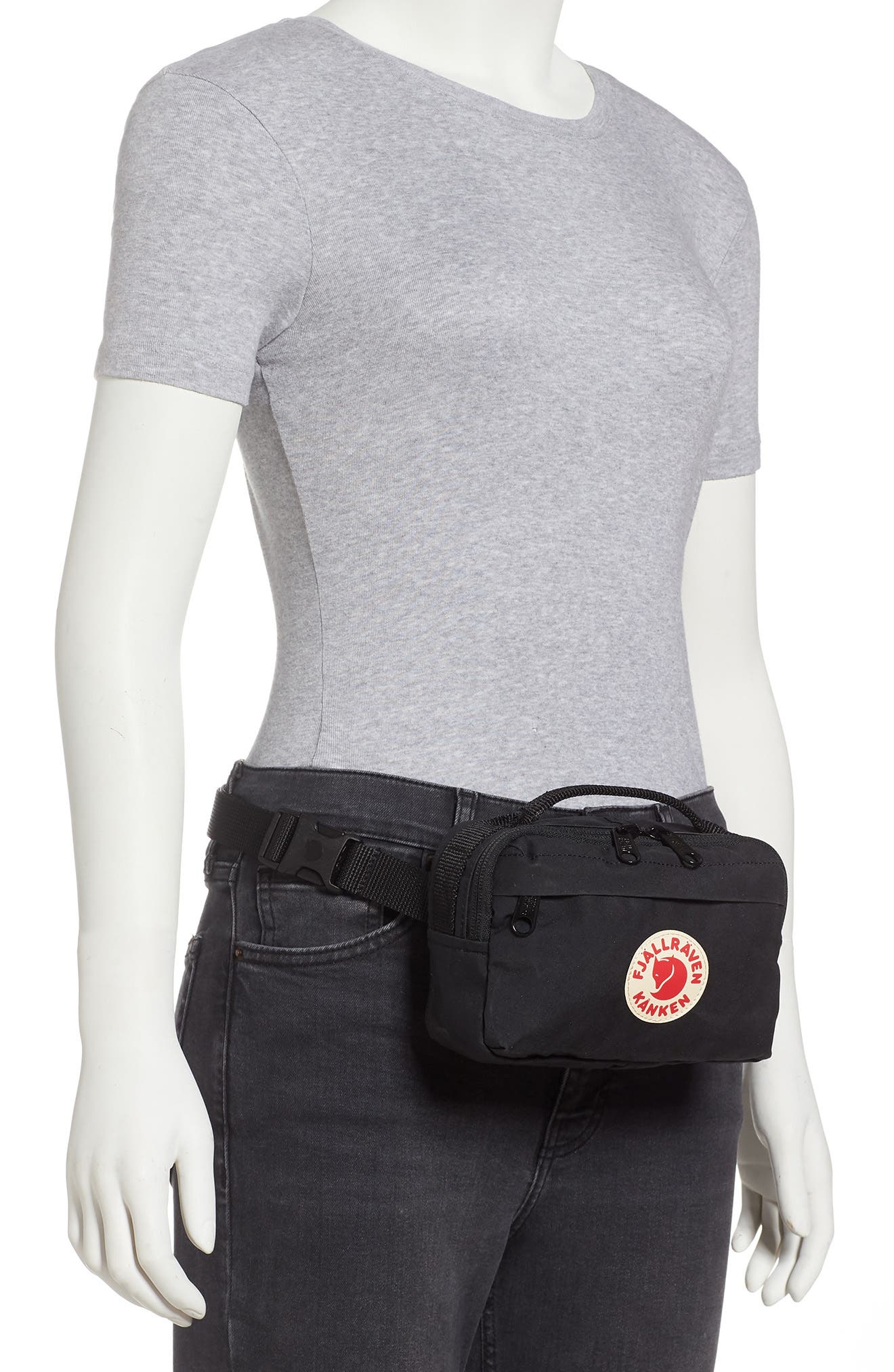 Fjällräven Kånken Water Resistant Belt Bag, Alternate, color, Black