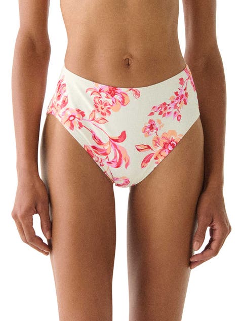 Floral Toile High Leg Swim Bottom