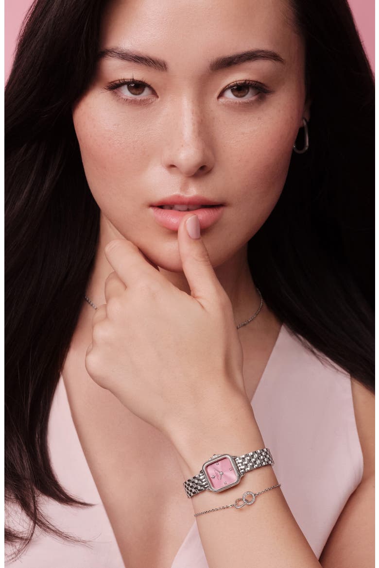 Mini Grosvenor Bracelet Watch, 20mm, Alternate, color, SILVER