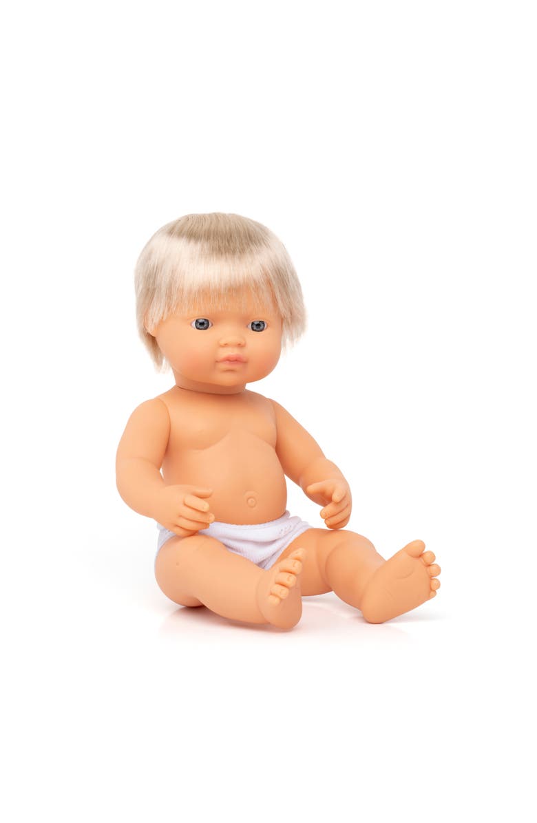 Miniland Baby Boy Doll with Blond Hair 15 inch, Main, color, Light Skin