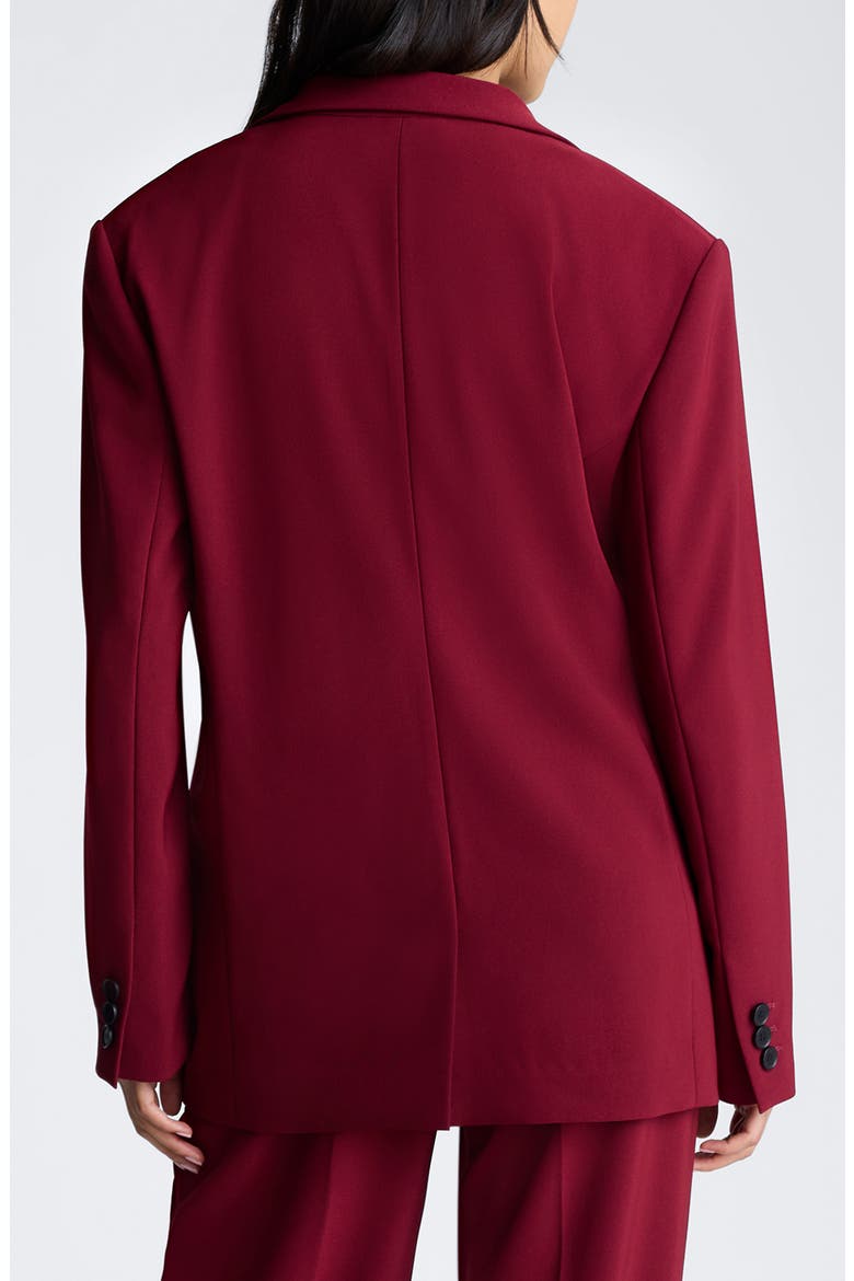 One-Button Stretch Crepe Blazer, Alternate, color, WINEBERRY