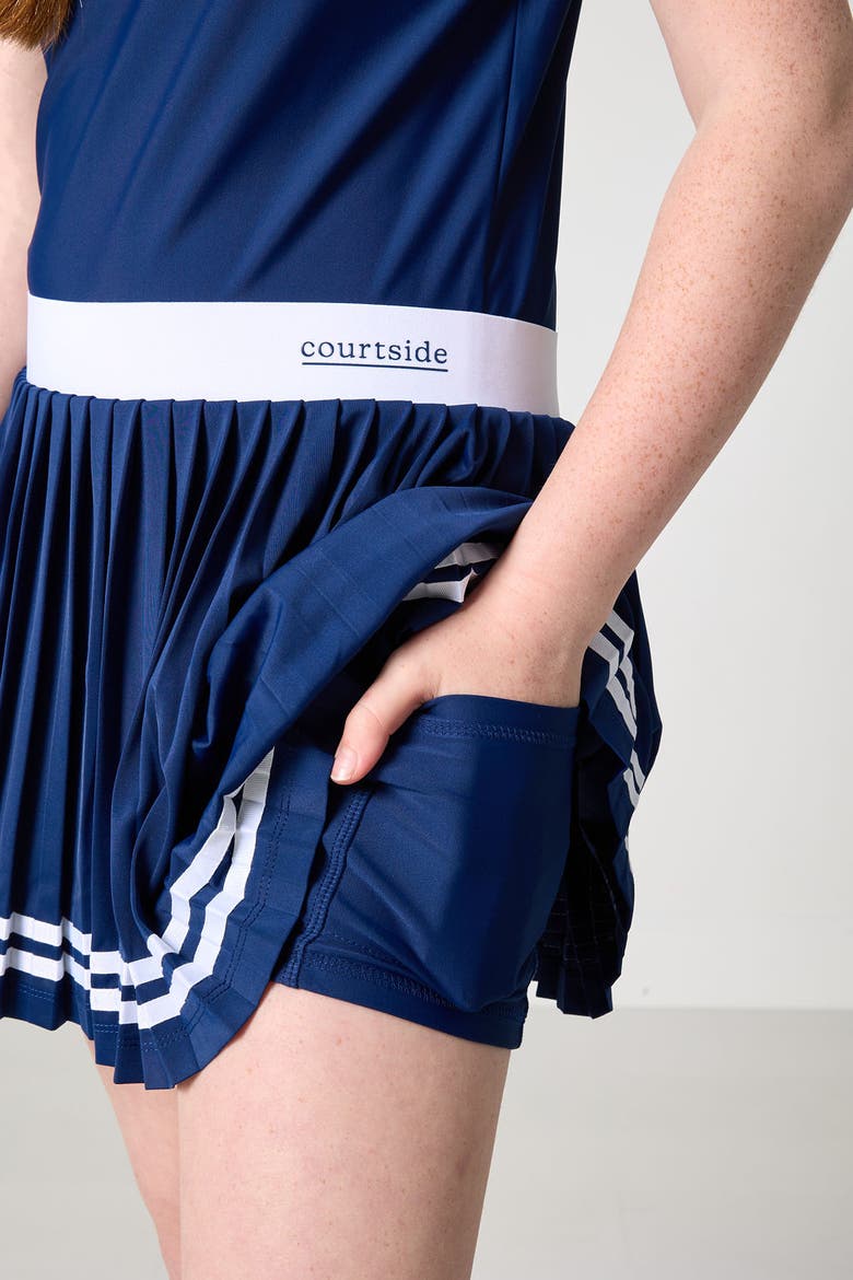 Pleated Skort, Alternate, color, Navy